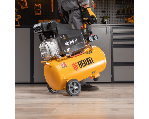Компрессор воздушный DK1500/24, Х-PRO 1.5 кВт, 230 л/мин, 24 л Denzel (58063)