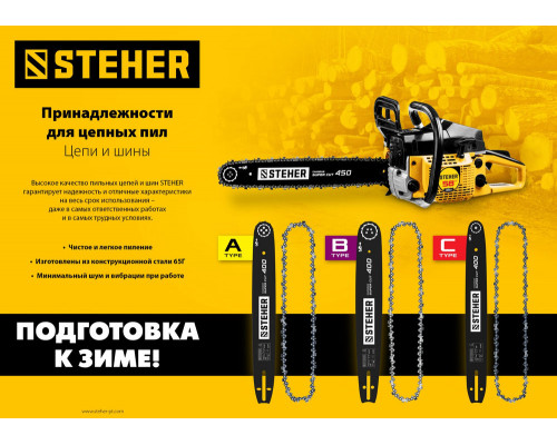 Шина для бензопил type A STEHER шаг 0.325