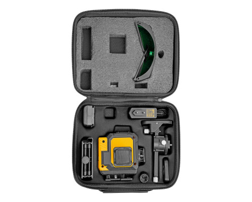 Лазерный уровень мультипризменный DLV-360-3T, 30 м, зеленый луч, Li-Ion 2,4 Aч, штатив // Denzel (350805)