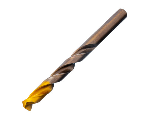 Набор сверл по металлу, 1-10 мм, Р6М5К8-TiN, Golden Tip, 19 шт Denzel (723008)