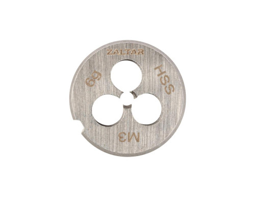 Плашка круглая резьбонарезная HSS, DIN 223 B (DIN EN 22568), M3 x 0.5, 20 x 5 (ZA-10401)