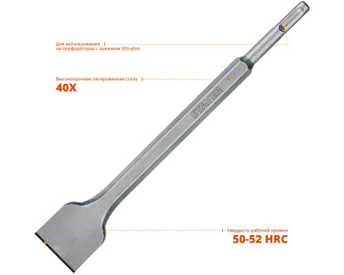 Зубило плоское Gorilla Force, 40 х 250 мм, SDS-Plus STAYER Professional 29353-40-250_z02