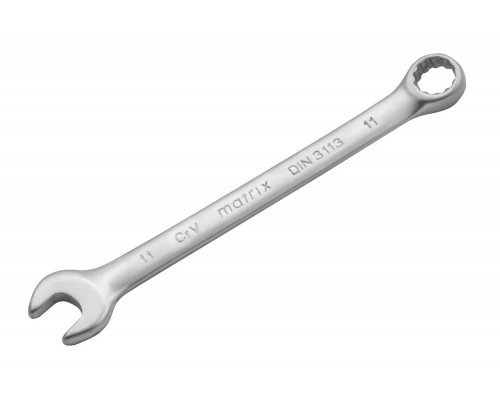 Ключ комбинированный, 11 мм, CrV, матовый хром Matrix