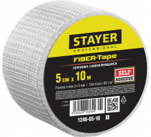 Серпянка самоклеящаяся FIBER-Tape, 5 см х 10 м, 3 х 3 мм STAYER Professional 1246-05-10_z01