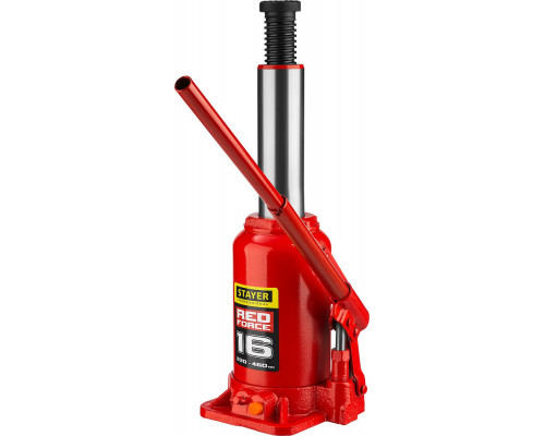 Домкрат бутылочный гидравлический 16 т, 230 - 460 мм RED FORCE Professional STAYER 43160-16