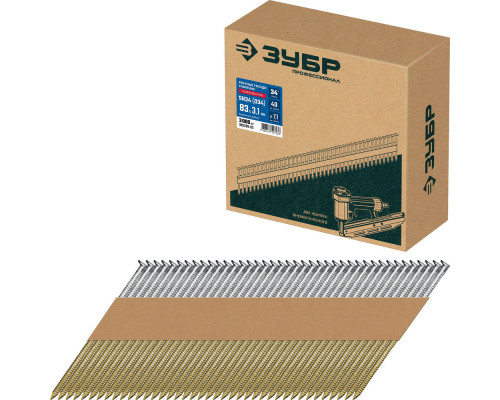 Гвозди реечные рифленые оцинкованные SN34 (D34) 83 x 3.1 мм, 3000 шт ЗУБР 305399-83