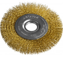 Щетка дисковая для УШМ 125 мм, витая стальная латунированная проволока 0.3 мм Professional STAYER 35122-125