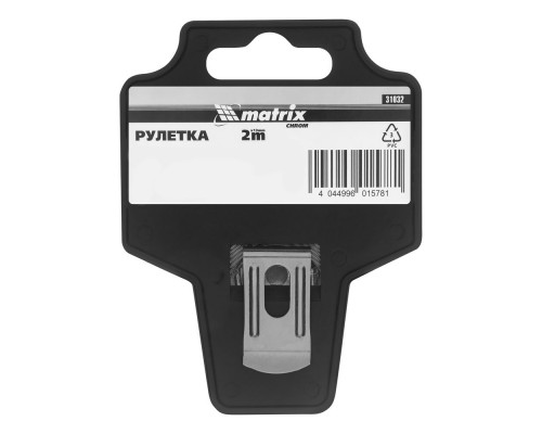 Рулетка Chrom,2 м x 13 мм,хромированный корпус Matrix