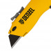 Нож, 19мм, сменное трапециевидное  лезвие, SK4, алюминиевый корпус, торцевой зажим Denzel (78916)