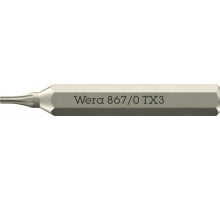 867/0 Micro TORX Бита, TX 3 x 30 мм, хвостовик шестигранный 5/32