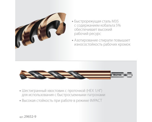 Сверло по металлу для винтовёртов и шуруповертов IMPACT READY НЕХ-1/4