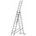 Лестница трехсекционная алюминиевая, 3 х 10 ступеней, H=285/481/674 см, вес 12,19 кг (65435)