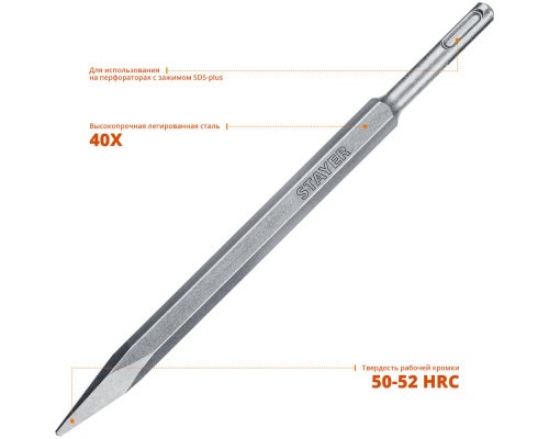 Зубило пикообразное Gorilla Force, 250 мм, SDS-Plus STAYER Professional 29351-00-250_z02