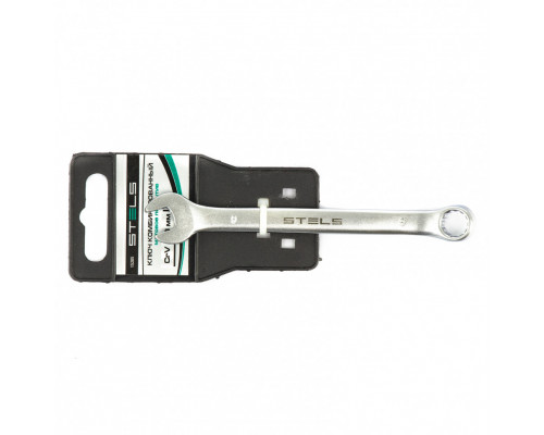 Ключ комбинированный, 9 мм, CrV, матовый хром Stels