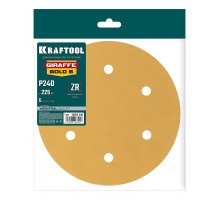 Шлифовальный круг на липучке Giraffe GOLD-6 225 мм Р240 6 отверстий KRAFTOOL 35652-240