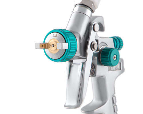 Краскораспылитель AG 810 HVLP, гравитационный, сопло 0.8 мм и 1 мм Stels (57361)
