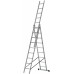 Лестница трехсекционная алюминиевая, 3 х 9 ступеней, H=257/426/591 см, вес 11,18 кг (65434)