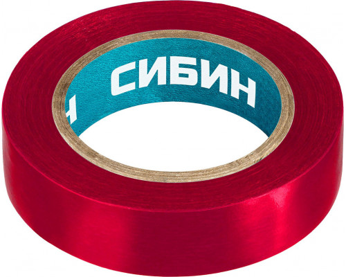 Изолента ПВХ 15 мм х 10 м, 5 000 В, красная СИБИН 1235-3