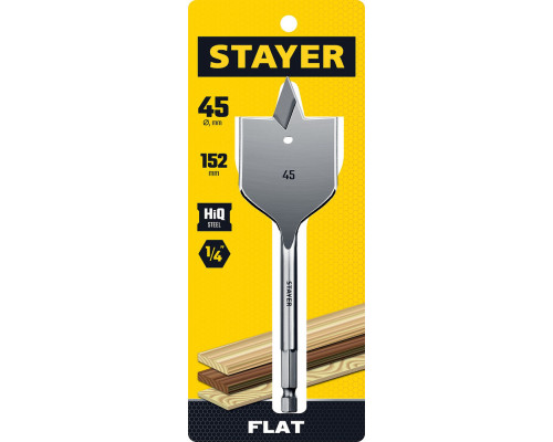 Сверло перовое по дереву Flat, 45 x 152 мм STAYER 2950-45_z01