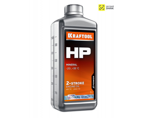 Масло минеральное для 2-тактных двигателей HP 1 л KRAFTOOL 41502-1