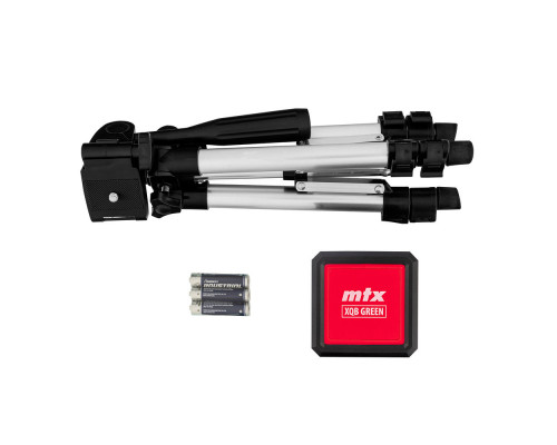 Лазерный уровень XQB GREEN Pro SET, 20 м, зеленый луч, батарейки, штатив MTX (350195)