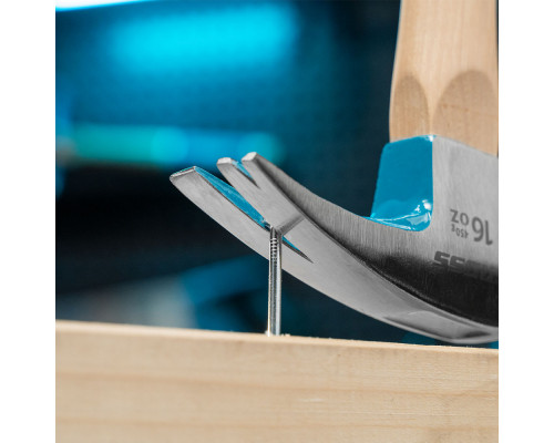 Молоток-гвоздодер, 450 г, угол 75, магнит, обрезиненная рукоятка American hickory GROSS