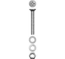 Винт с гайкой и шайбами M6?50 мм DIN 965 цинк 7 шт ЗУБР 303456-06-050