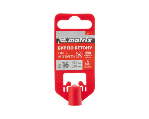 Бур по бетону, 16 x 400 мм, SDS PLUS c крестовой пластиной MATRIX (70911)