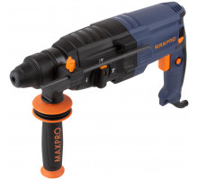 Перфоратор монтажный 800 Вт; 0-1100 об/мин; 2,8 Дж; 3 режима; Д/Б/М-30/26/13; 3,4 кг; SDS-PLUS; антивибрационная ручка; резиновые вставки MAX-PRO 85084