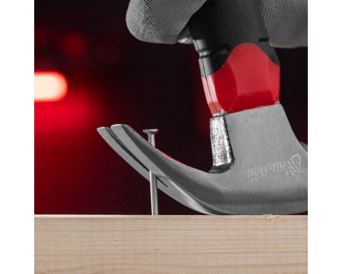 Молоток-гвоздодер мини, боек с магнитом, фибергласовая двухкомпонентная рукоятка, 250 г Matrix