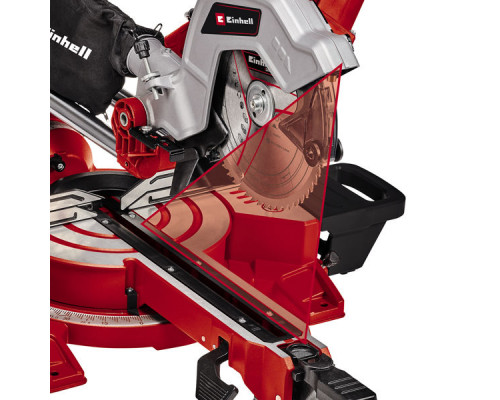 Пила торцовочная Einhell TE-SM 216 Dual, 1800Вт, 216х30мм х60 зб,пропил305х65мм,лазер (4300865)