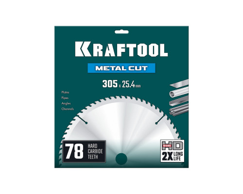 Диск пильный по металлу и стали Metal Cut, 305 х 25.4 мм, 78Т KRAFTOOL 36954-305-25.4-78