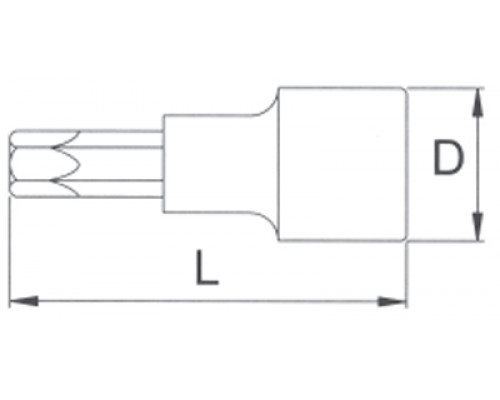 Головка торцевая с вставкой torx T15 1/4