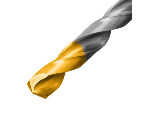 Набор сверл по металлу, 1-10 мм, Р6М5-TiN, Golden Tip, 19 шт Denzel (723003)