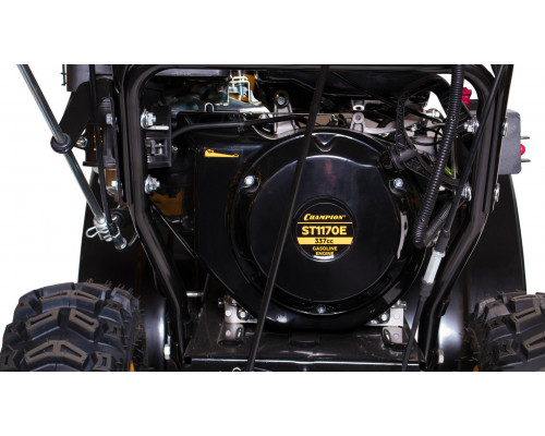 Снегоотбрасыватель CHAMPION ST1170E ( PRO, 11лс70см 6F/2R колеса6,5л 121кг эл.стартер, фара,обогрев (ST1170E)