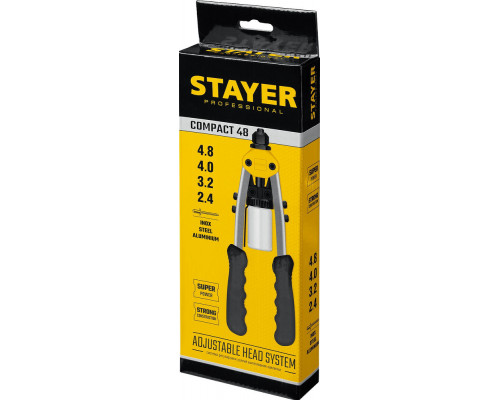 Заклепочник двуручный компактный Compact-48, 2.4 - 4.8 мм, 280 мм STAYER Professional 3116_z01