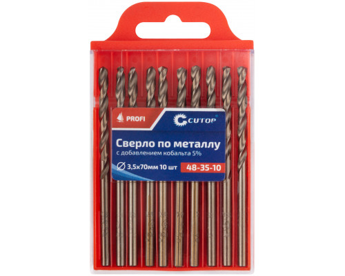 Сверло по металлу Cutop Profi с кобальтом 5%, 3,5 x 70 мм (10 шт) (48-35-10)