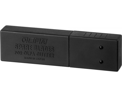 Черные сегментированные лезвия EXCEL BLACK 9 мм, 50 шт, в пластиковом кейсе + блистер, особо острые OLFA OL-ABB-50B
