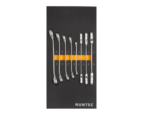 RUNTEC RT-WFE8 Набор ключей разрезных стандартных и шарнирных RUNTEC 6-19 мм в ложементе EVA, 8 предметов (RT-WFE8)