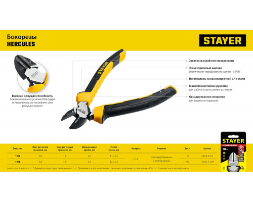 Бокорезы 180 мм Hercules STAYER 2203-5-18