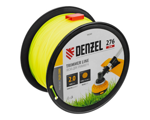 Леска для триммера круглая, 2,0мм х 276м, на DIN катушке FLEX CORD, Denzel (96269)