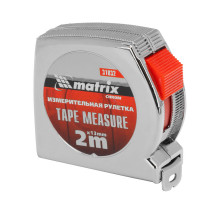 Рулетка Chrom,2 м x 13 мм,хромированный корпус Matrix