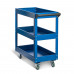 Тележка с тремя открытыми полками синяя RUNTEC RT-3B