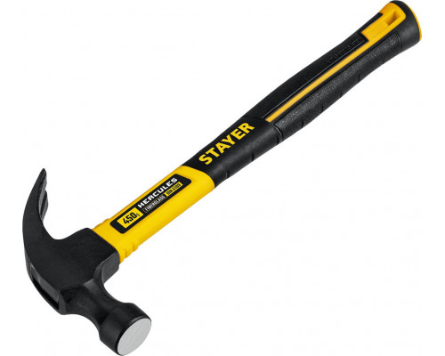 Молоток-гвоздодёр столярный Hercules, 450 г, с фиберглассовой рукояткой STAYER Professional 2026-450_z02