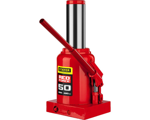 Домкрат бутылочный гидравлический 50 т, 300 - 480 мм RED FORCE Professional STAYER 43160-50