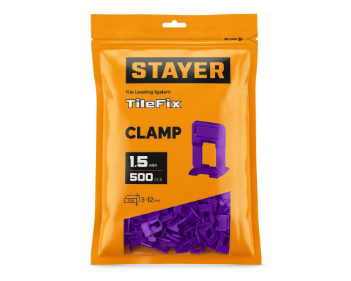 STAYER СВП TileFix, 1,5 мм, 500 шт, система выравнивания плитки ?ворота? (33846-500)