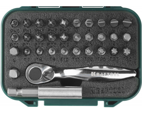 Набор бит с мини-трещоткой, 33 шт KRAFTOOL 26157-H33
