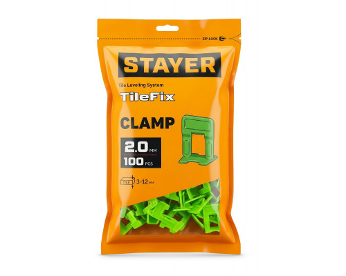 STAYER СВП TileFix, 2,0 мм, 100 шт, система выравнивания плитки ?ворота? (33847-100)