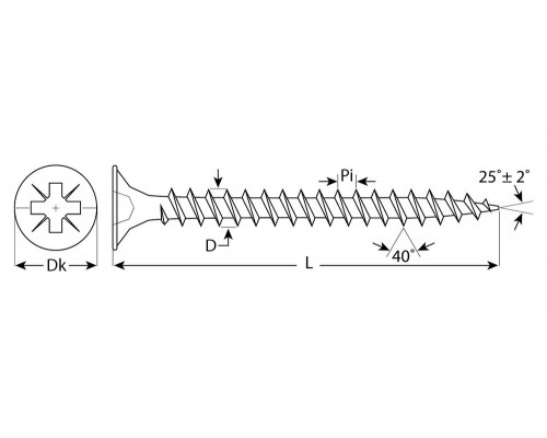 Саморез универсальный 25 х 4.0 мм, белый цинк, 550 шт СУ-Б ЗУБР 4-300371-40-025