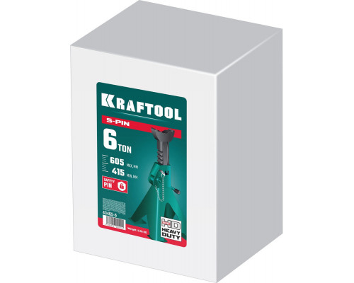 Усиленная страховочная подставка со штифтом S-PIN, 6 т, 415–605 мм KRAFTOOL 43465-6